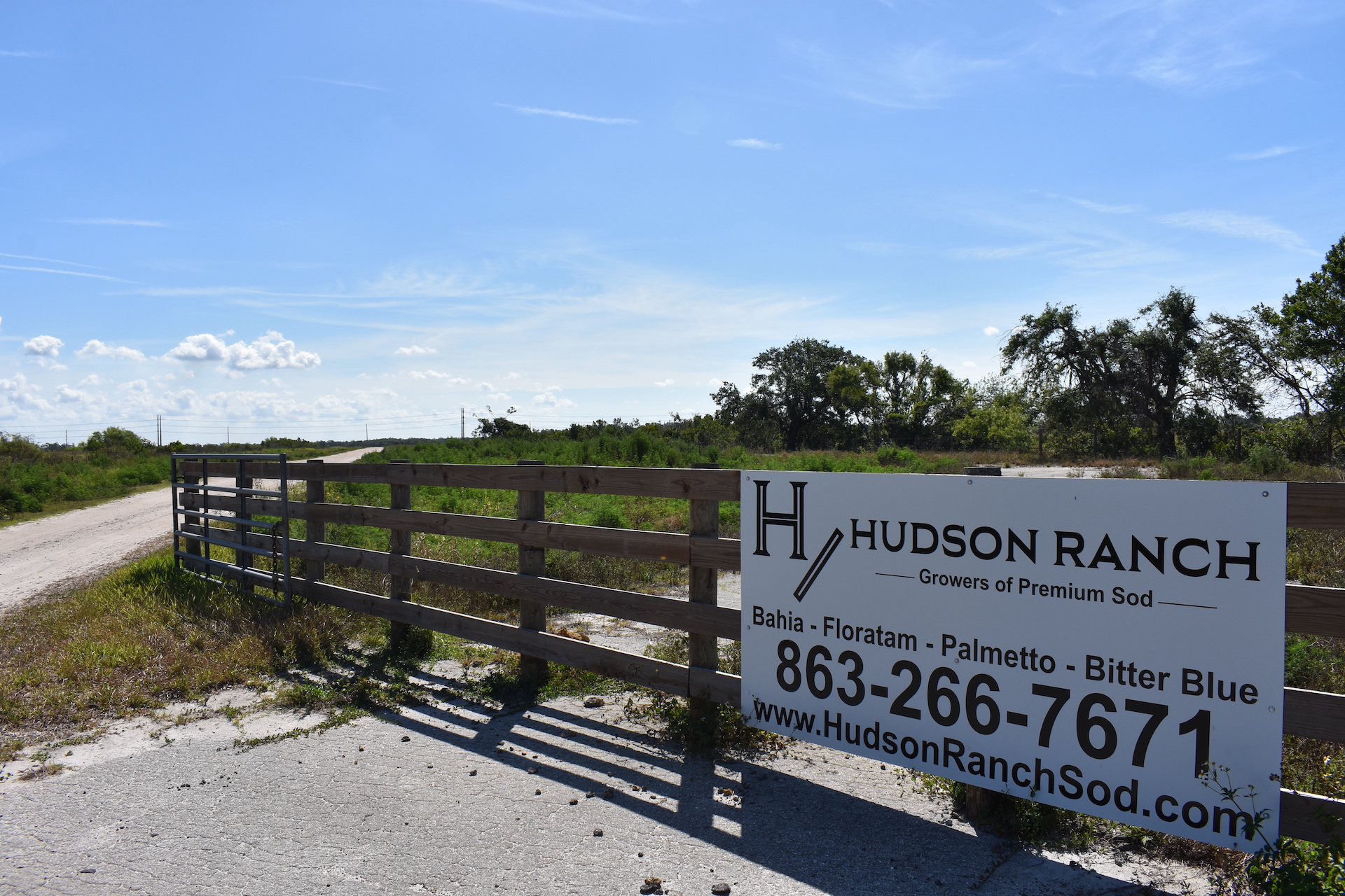 Hudson Ranch Sod Farm Entrance